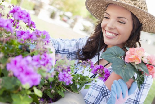 Gardener maintaining plants in Hampstead Heath